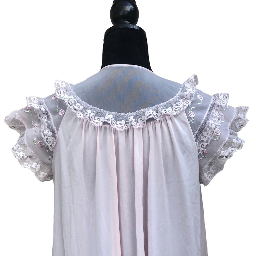 Shadowline Pink Sheer Nylon Nightie size Small - Picture 5 of 10